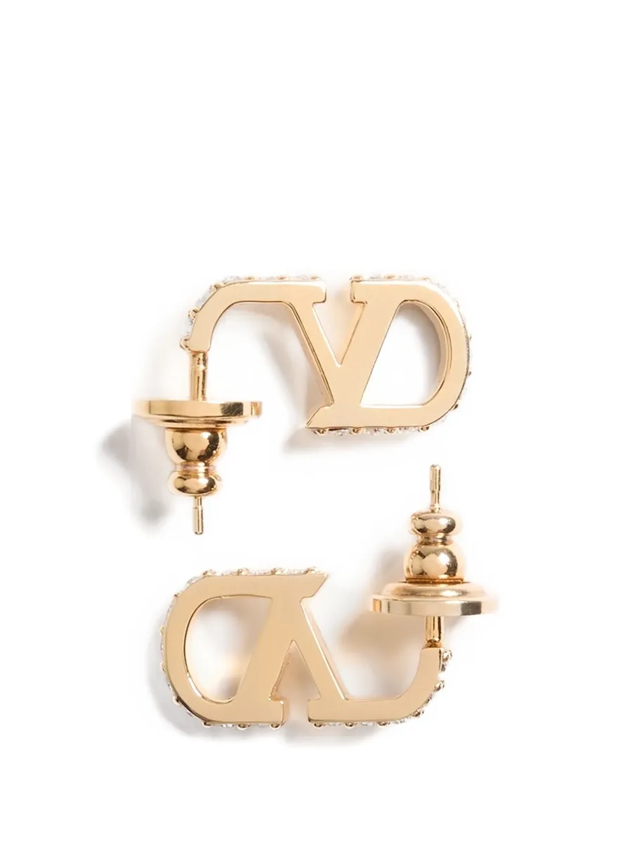 VLogo Signature metal and Swarovski® crystal earrings 1