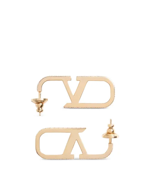 серьги с логотипом VLogo Signature и кристаллами Swarovski
