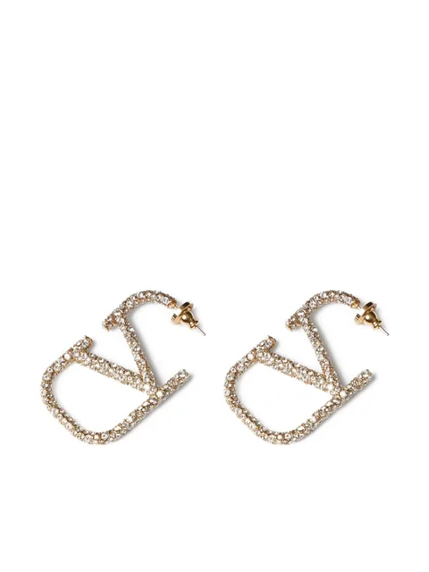 серьги с логотипом VLogo Signature и кристаллами Swarovski