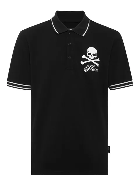 skull-print polo shirt