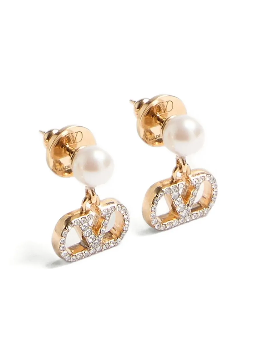 серьги с логотипом VLogo Signature и кристаллами Swarovski 5