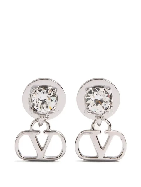 серьги с логотипом VLogo Signature и кристаллами Swarovski
