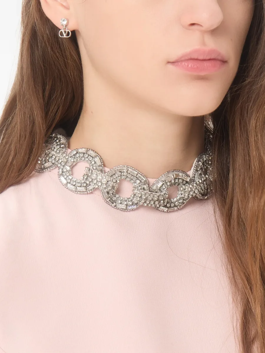 серьги с логотипом VLogo Signature и кристаллами Swarovski 4