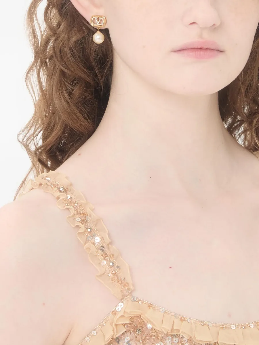 серьги с логотипом VLogo Signature и кристаллами Swarovski 4
