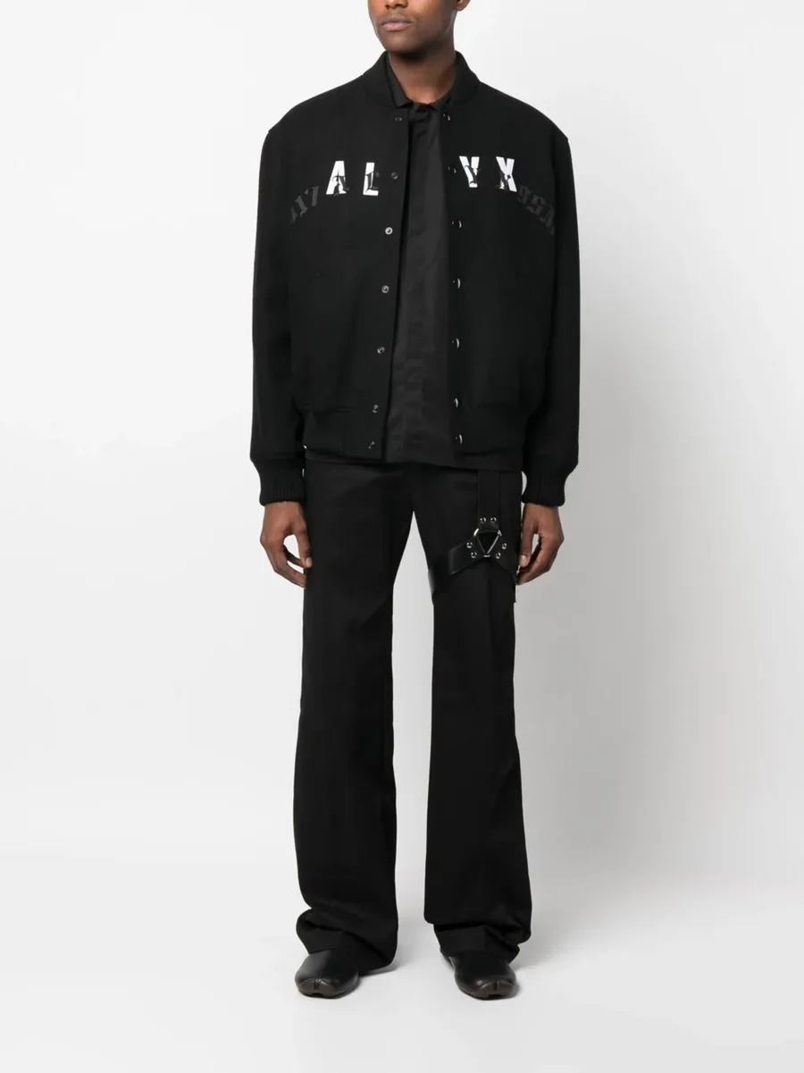 leather-logo bomber jacket 4