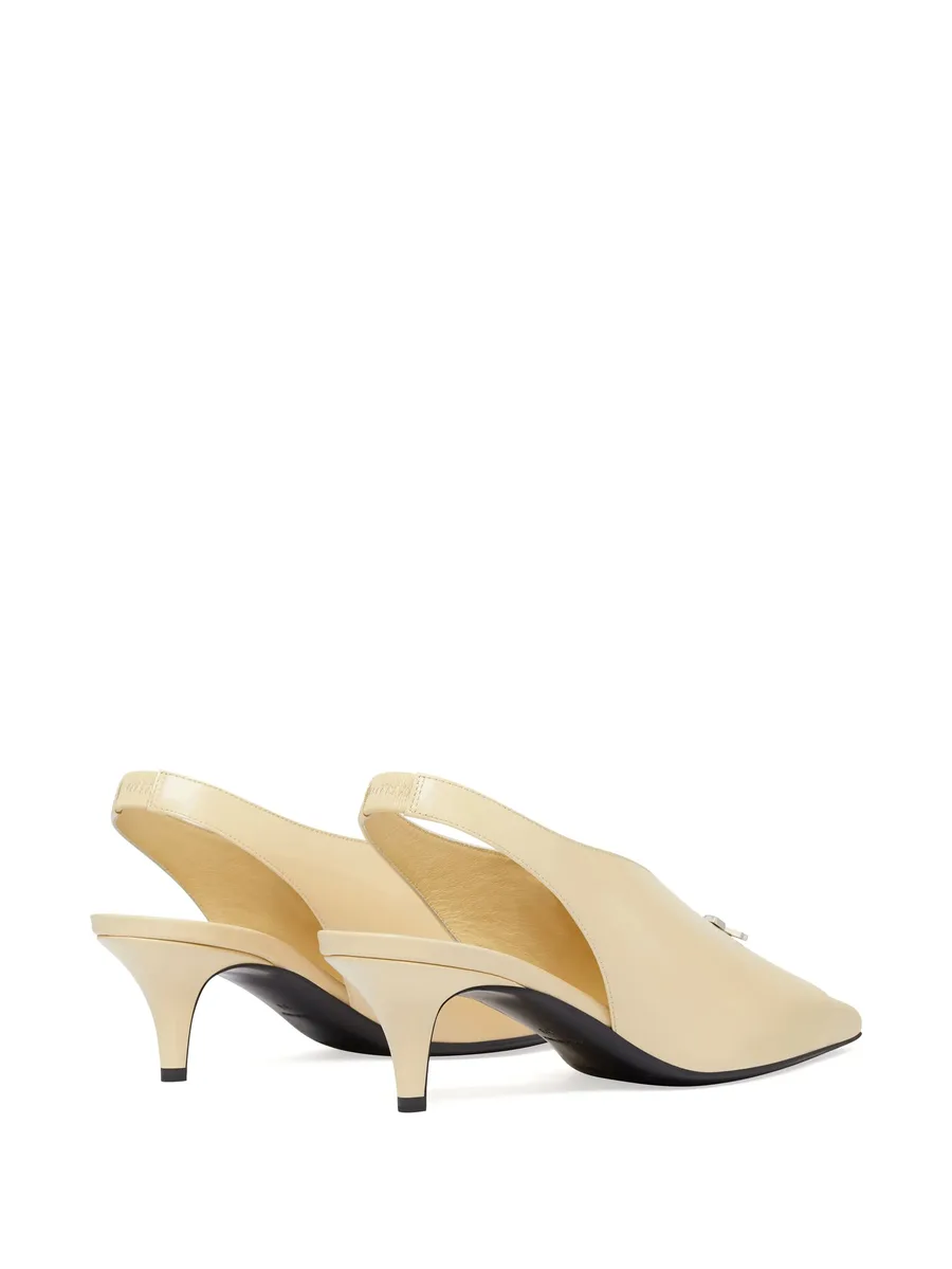 leather slingbacks with logo plaque 6