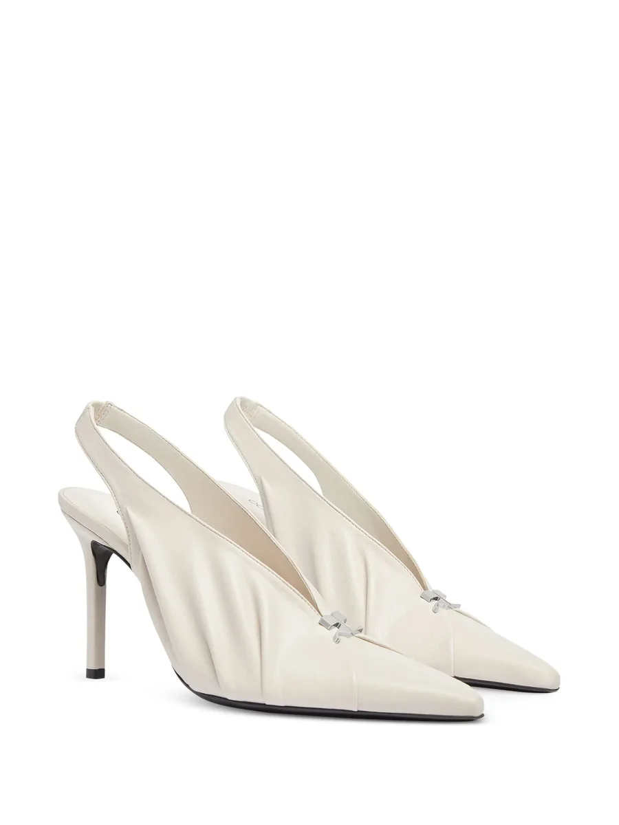 draped faux leather pumps 3