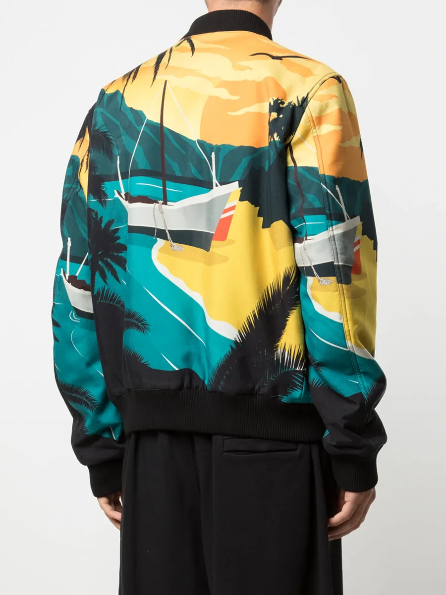 reversible tropical print bomber jacket 7