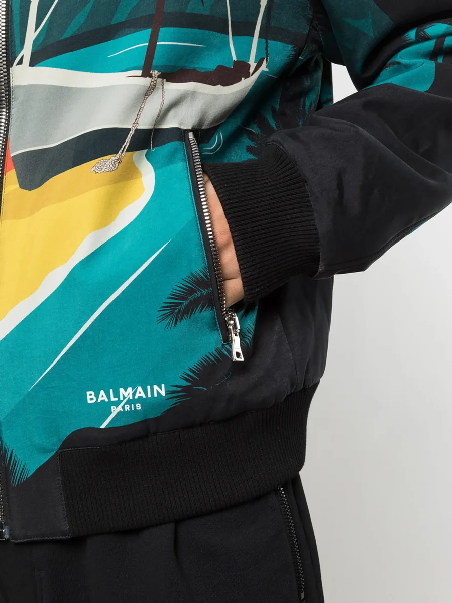 reversible tropical print bomber jacket 9