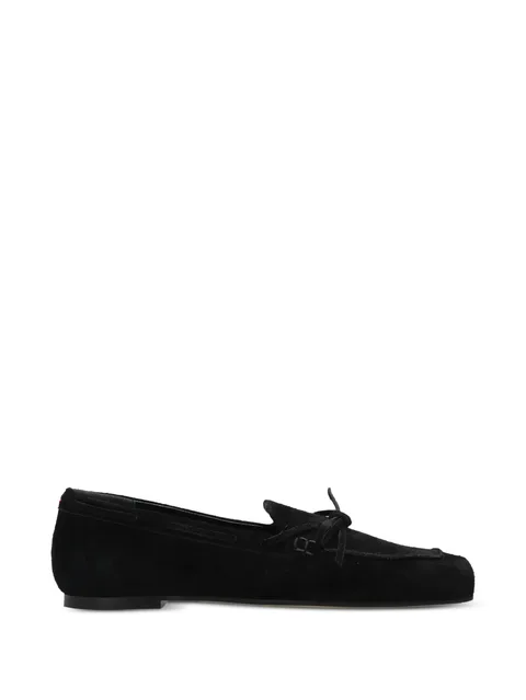 bow-detail suede loafers