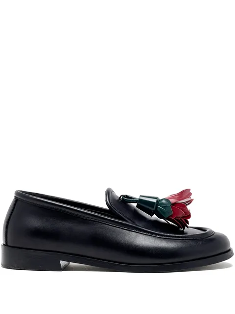 flower-embellished loafers