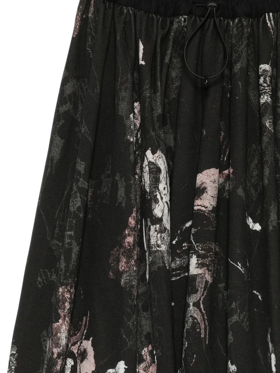 abstract-print drawstring skirt 3