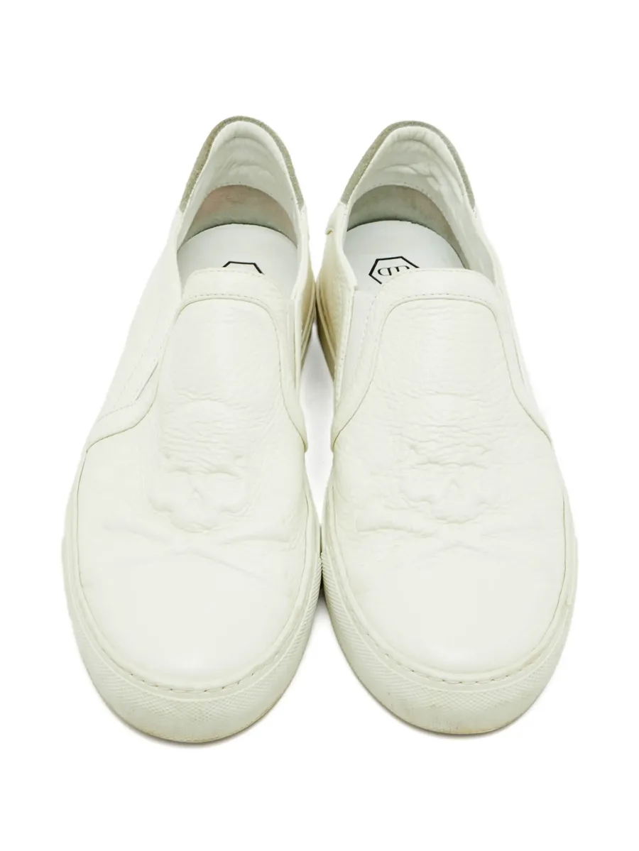 skull-embossed slip-on sneakers 7