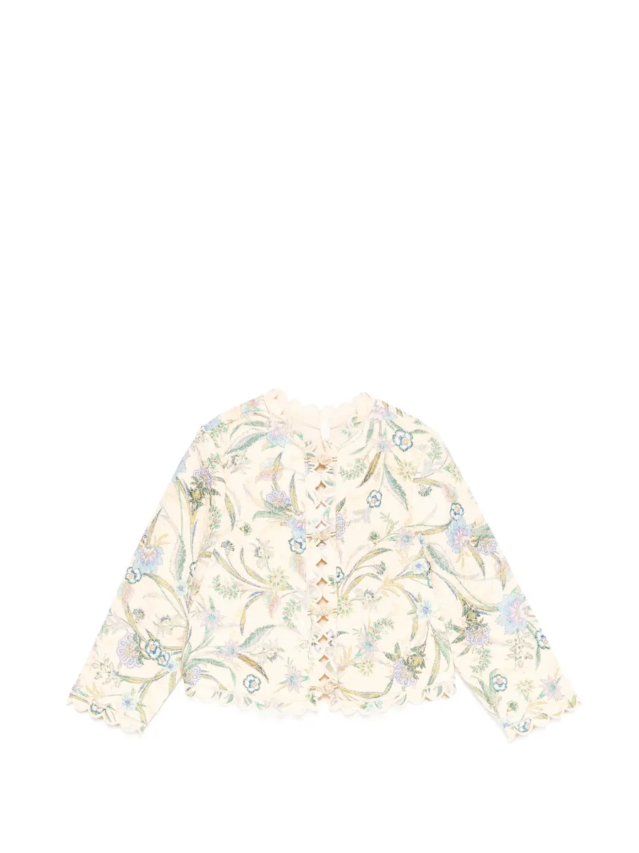 floral-print scalloped-trim jacket 1
