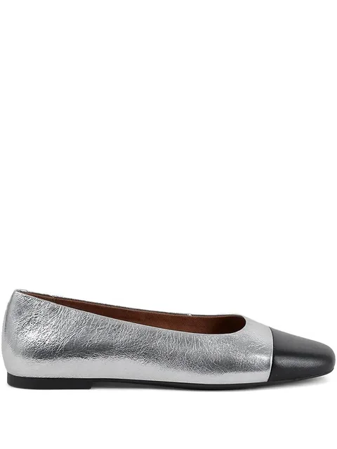 Jolin metallic leather ballet flats