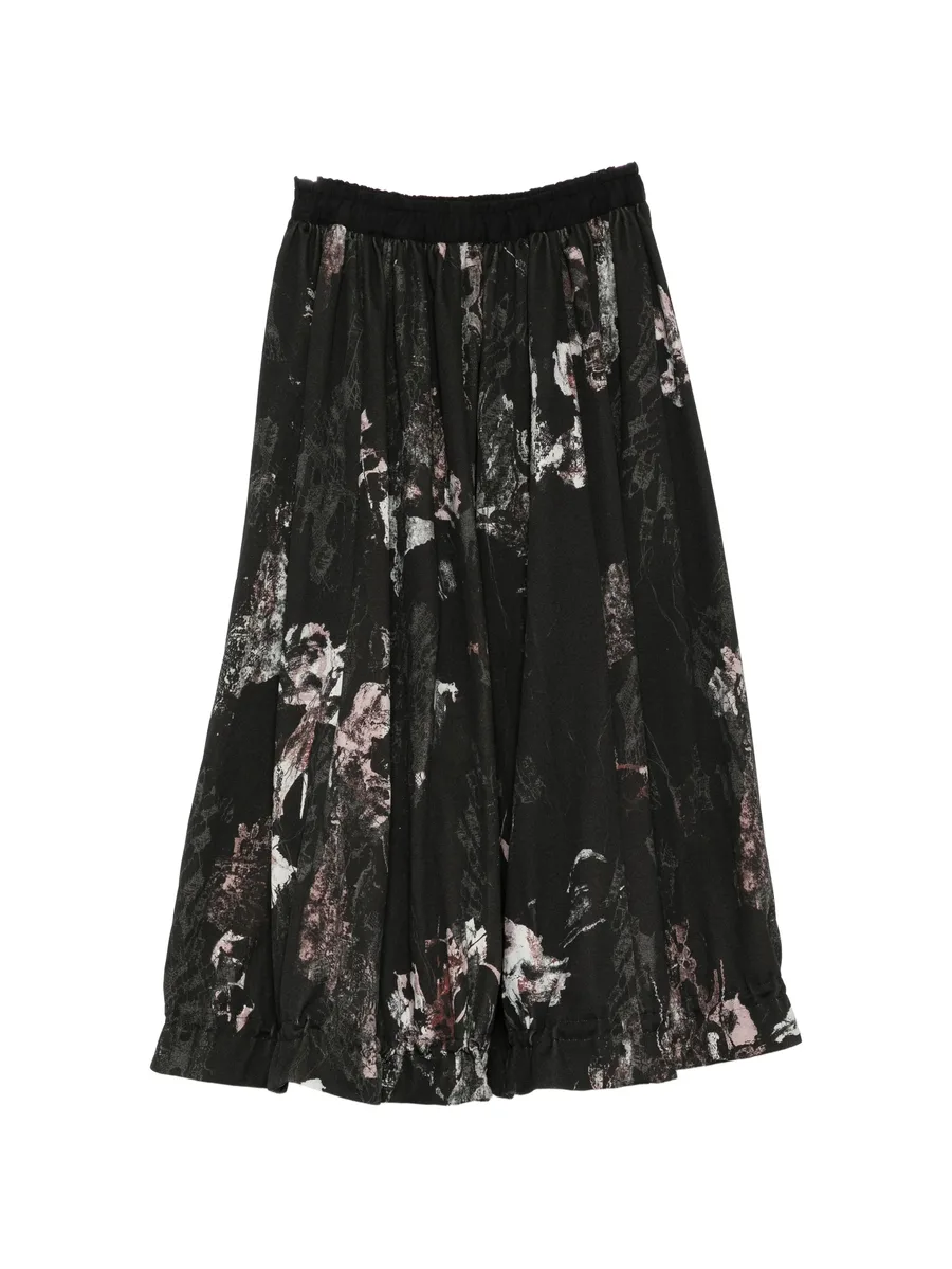 abstract-print drawstring skirt 2