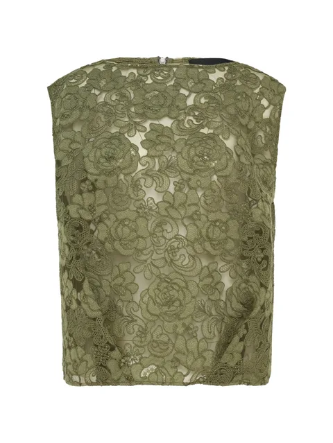 floral-lace sleeveless top