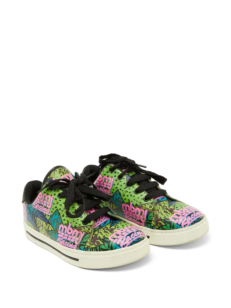 leather graffiti-print sneakers 10