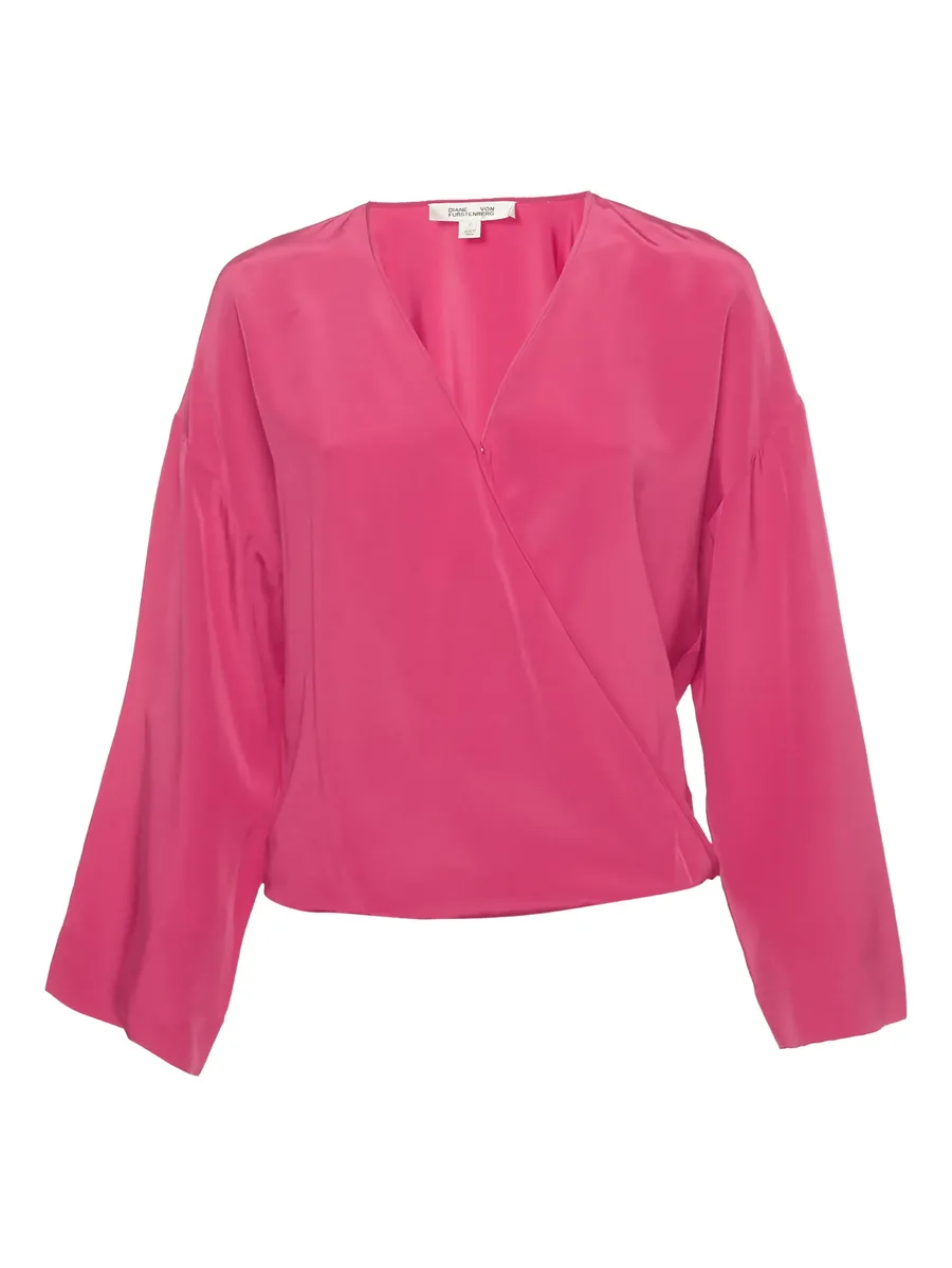 long-sleeved silk top 1