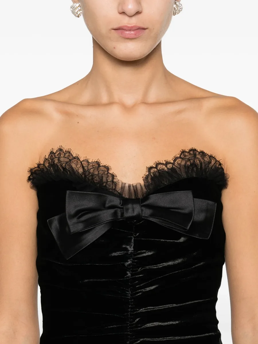 bow-detail velvet gown 10