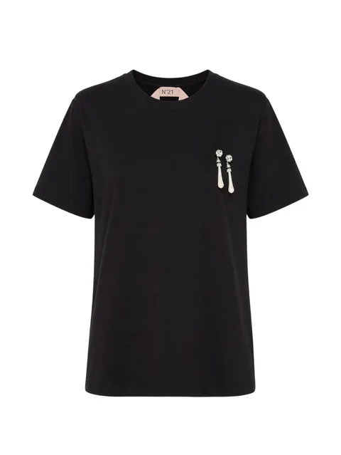 embellished cotton T-shirt