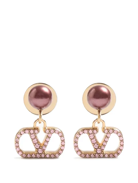 серьги с логотипом VLogo Signature и кристаллами Swarovski