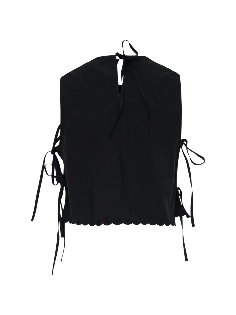 embroidered lace-up top 2