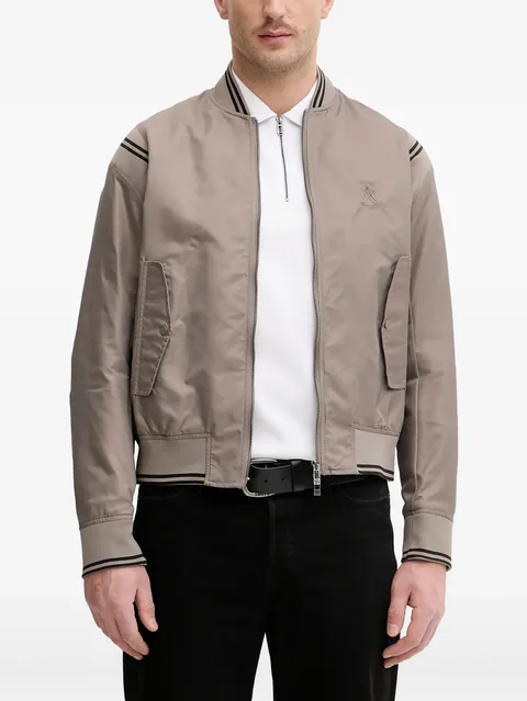 logo-embroidered bomber jacket