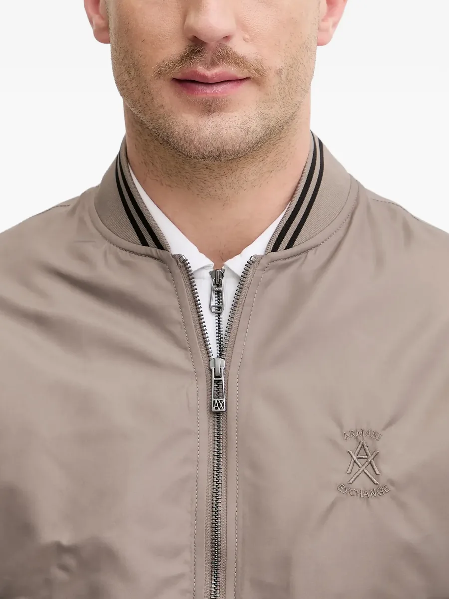 logo-embroidered bomber jacket 7