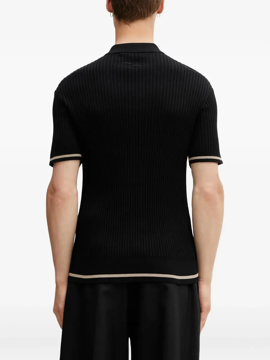 ribbed-knit logo-embroidered polo shirt 6