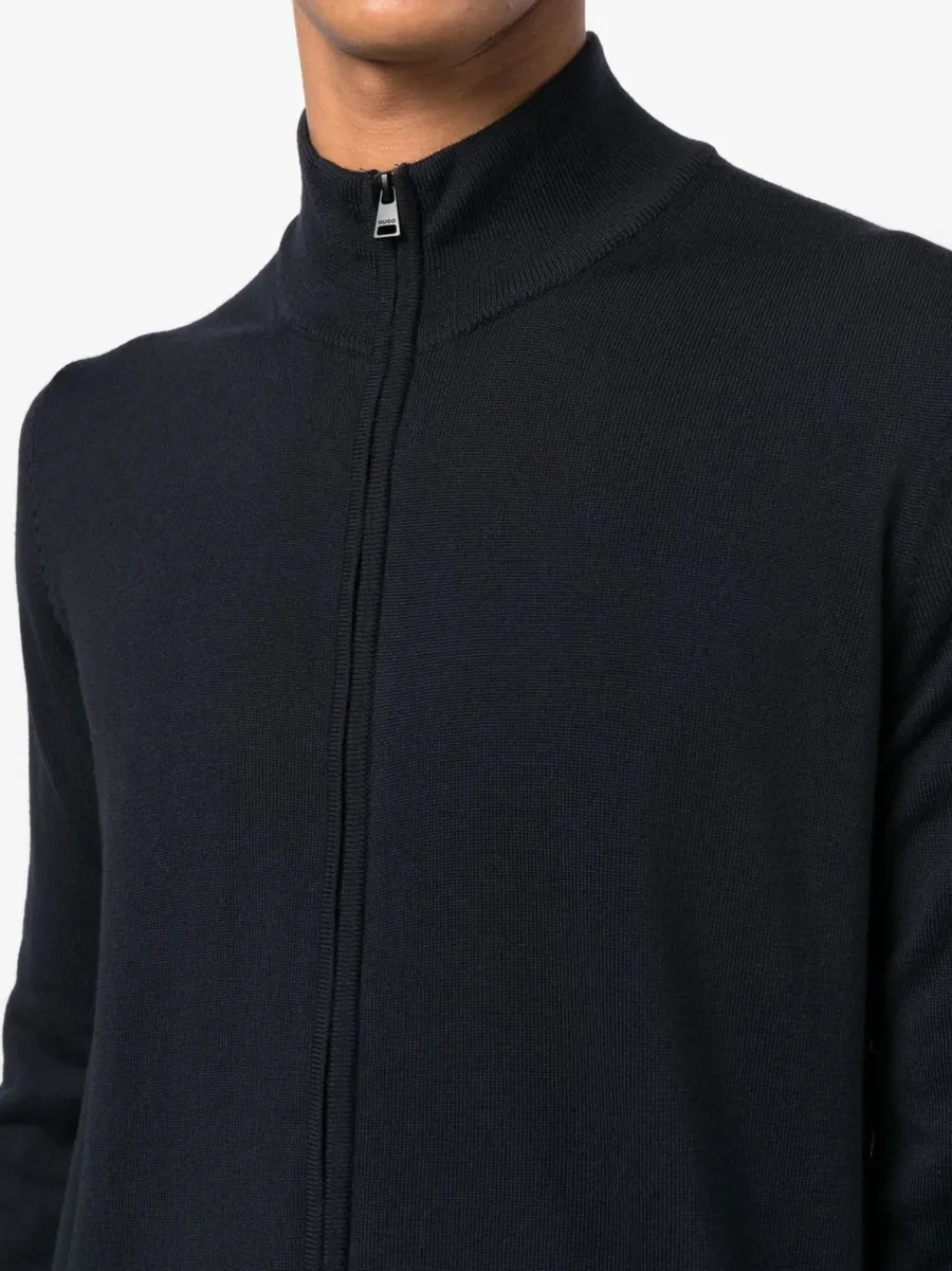ribbed-knit zip-up sweater 9