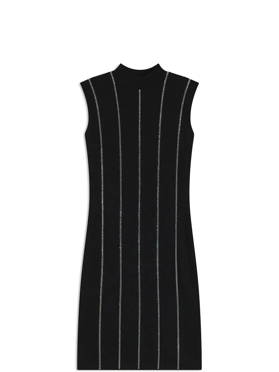 rhinestone embellished ribbed mini dress 3