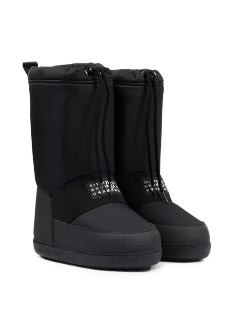 logo-patch drawstring snow boots
