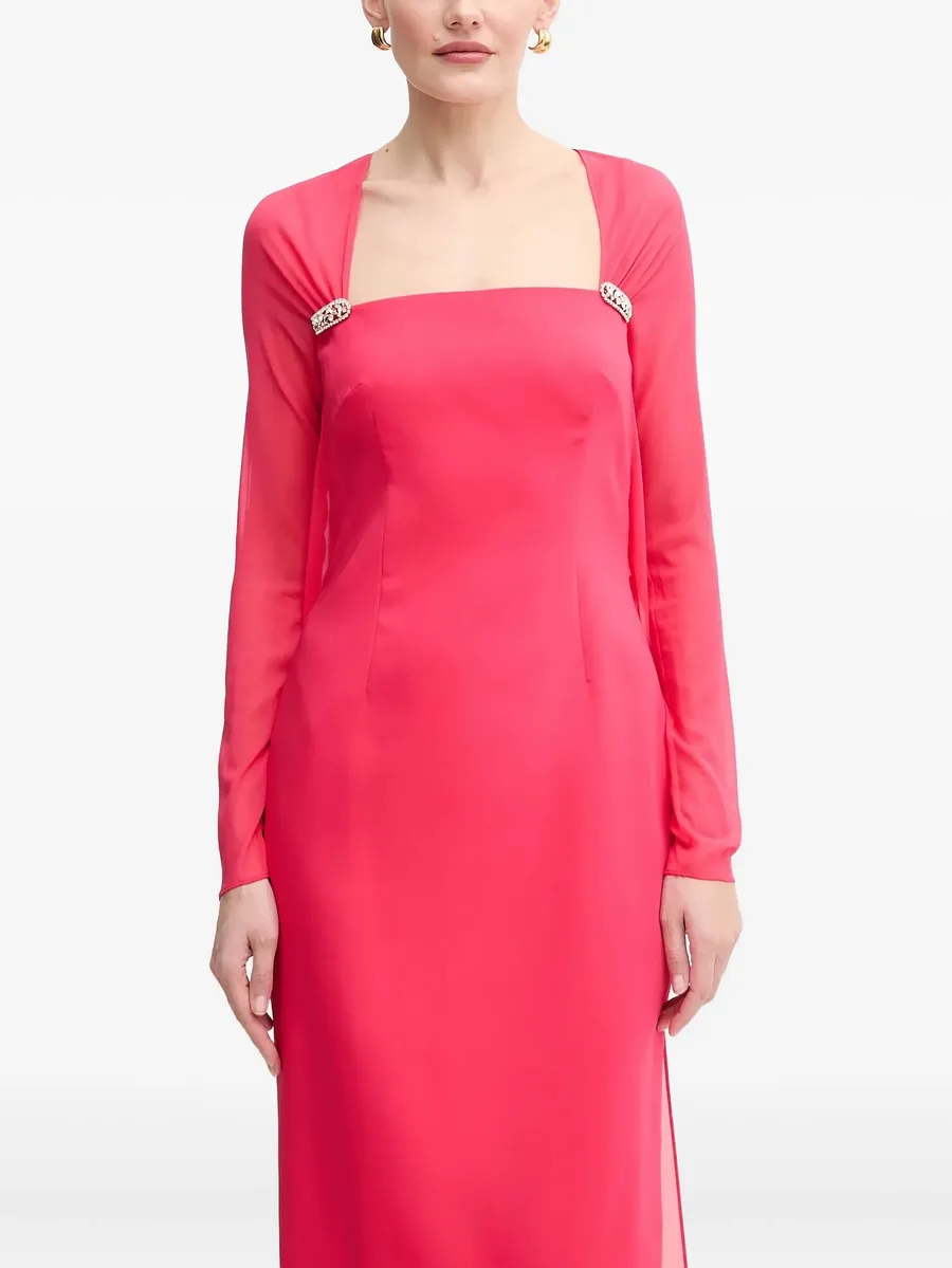 crystal-embellished long-sleeve midi dress 1