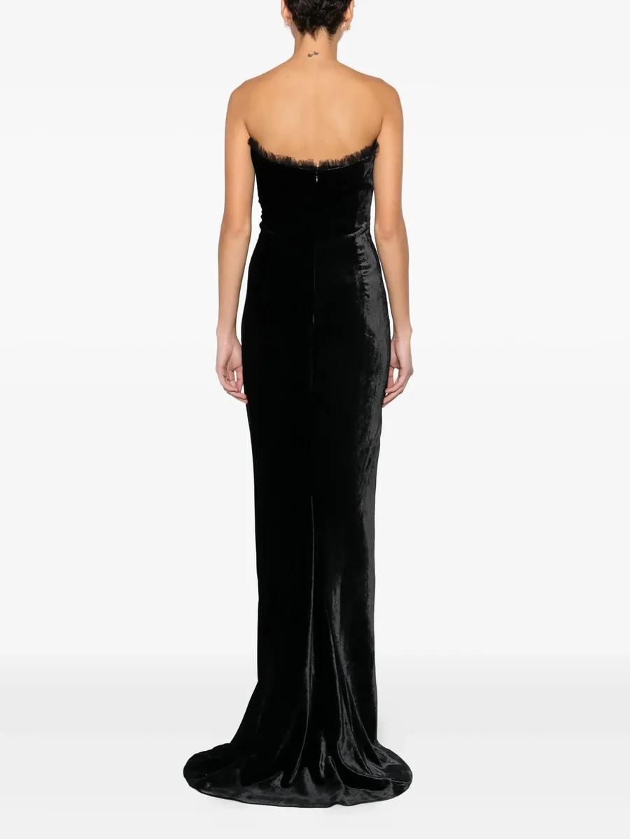 bow-detail velvet gown 7