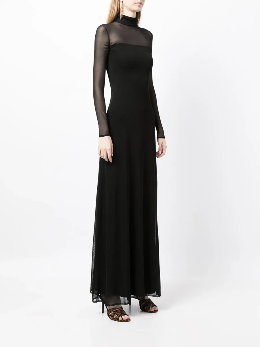 sheer panels flared dress 5