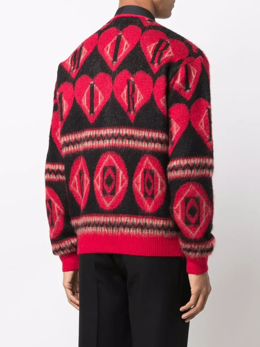 logo heart intarsia-knit cardigan 7
