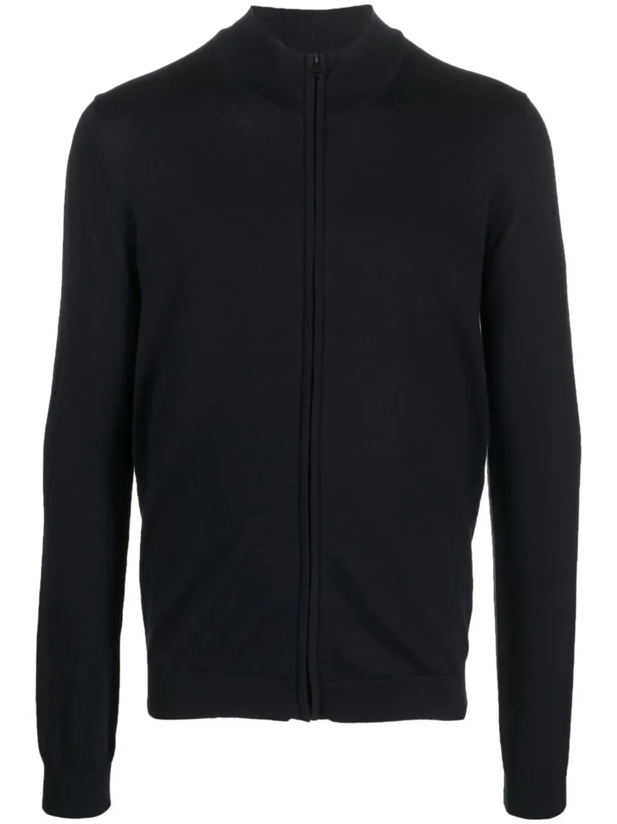 ribbed-knit zip-up sweater 2