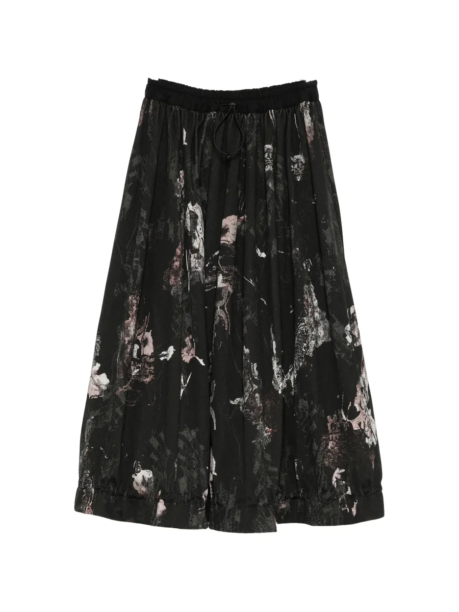 abstract-print drawstring skirt 1