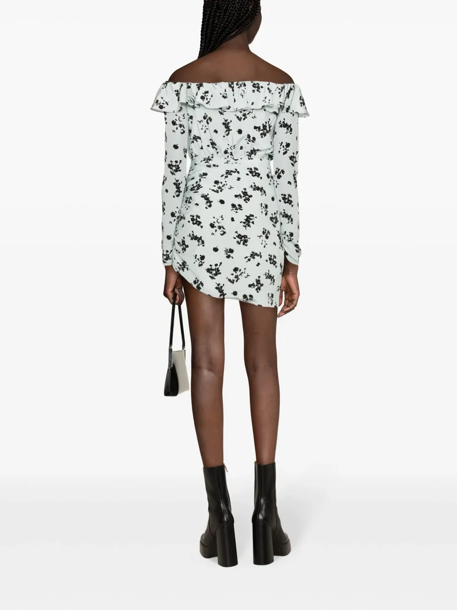 rose-print silk minidress 8
