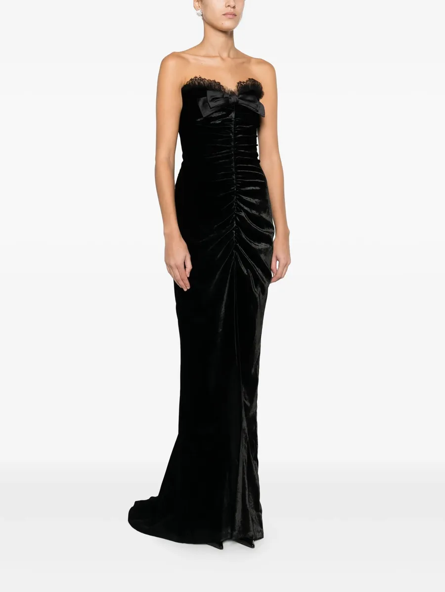 bow-detail velvet gown 5
