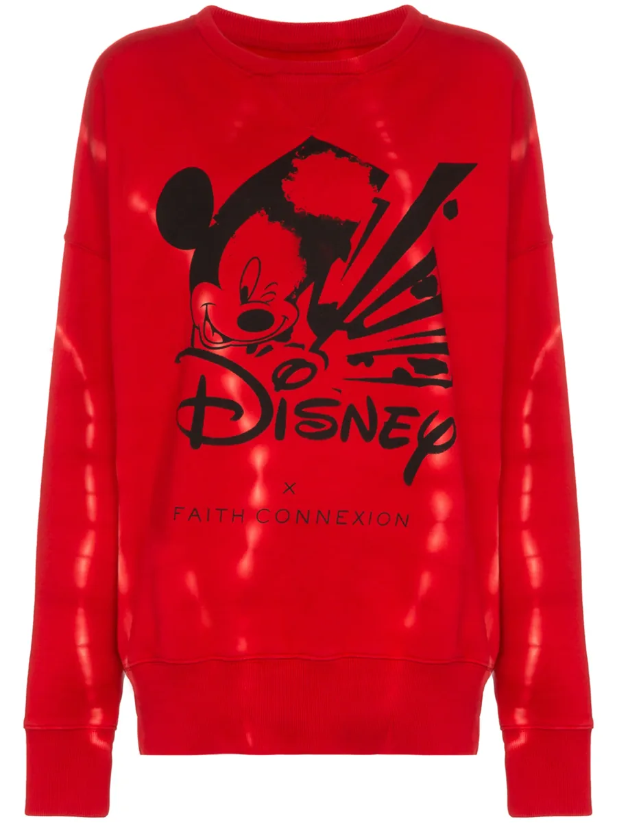 Mickey Long-Sleeved Cotton Red Sweatshirt 1