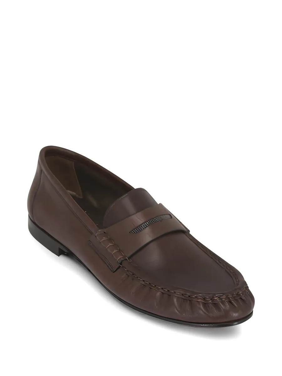monili-embellished leather loafers 4