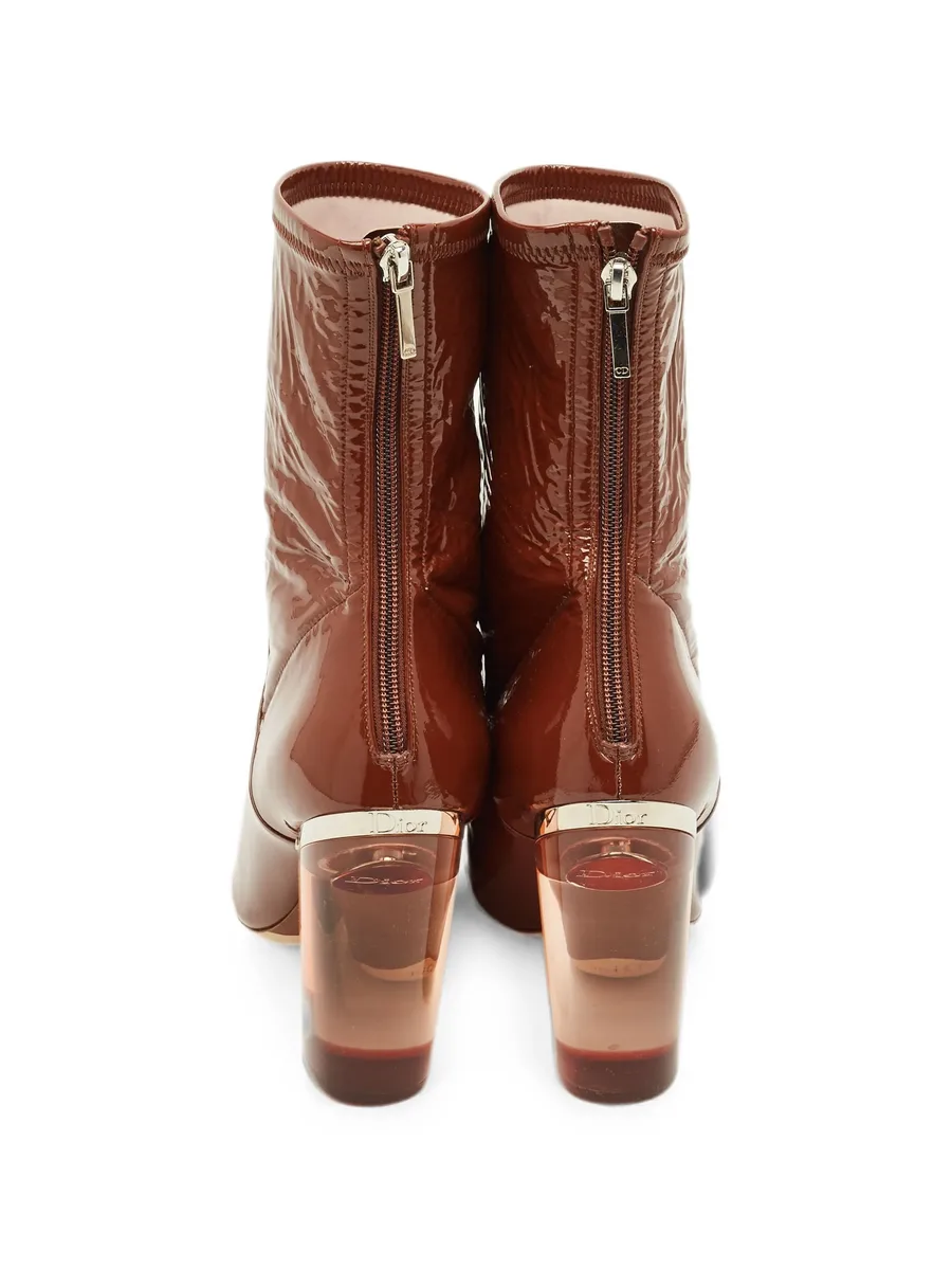 patent-leather clear-heel ankle boots 9