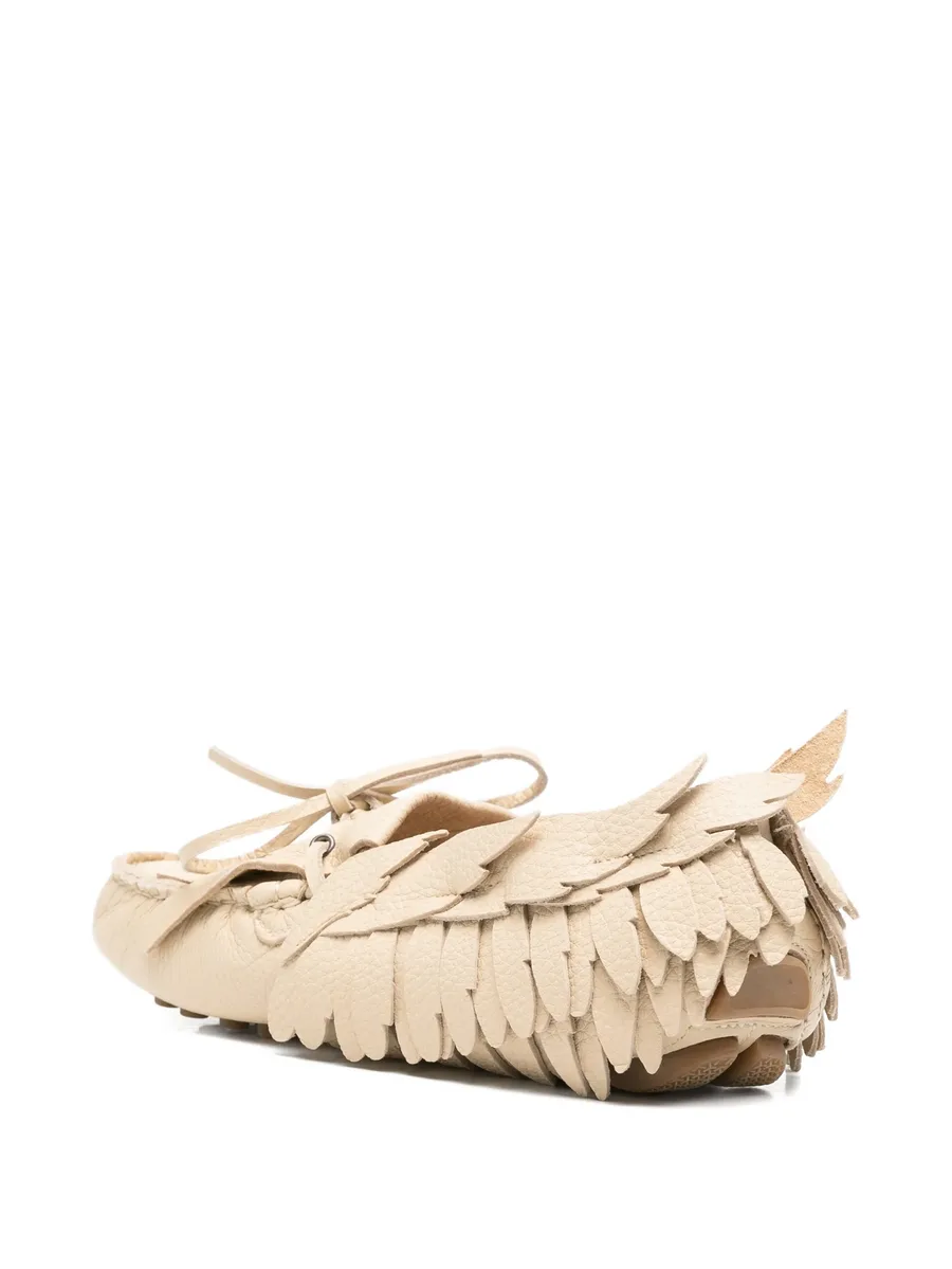 feather-embellished fringed shoes 5