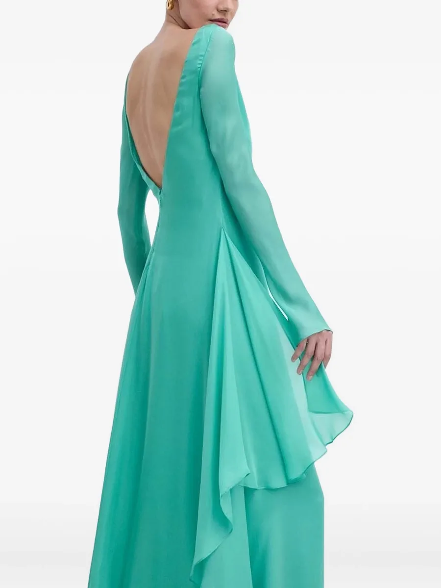ruffled open-back maxi dress 5