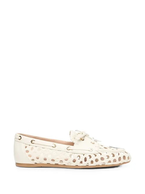 Tinsley woven leather boat shoes