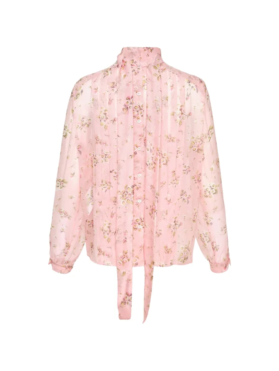 pleated floral-print blouse 2