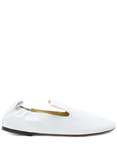 ruched leather loafers