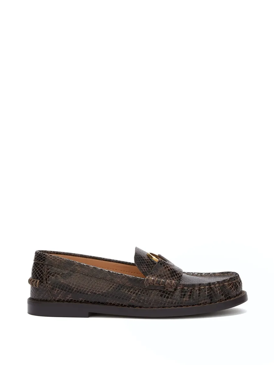 Kali signature decorative python-effect leather loafers 2